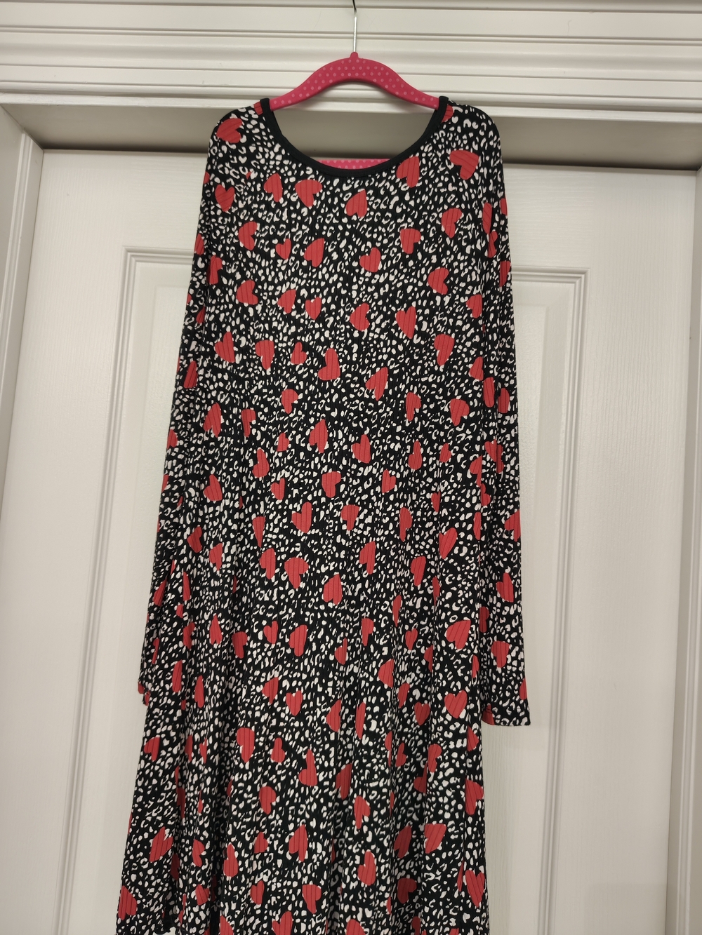 Marks & Spencer Black Dress with Red Heart Print